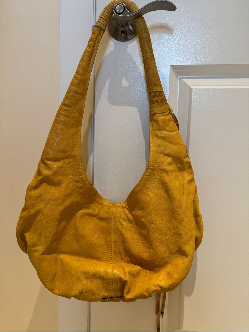 Jack Rabbit Vintage Mustard Yellow Leather Hobo Bag